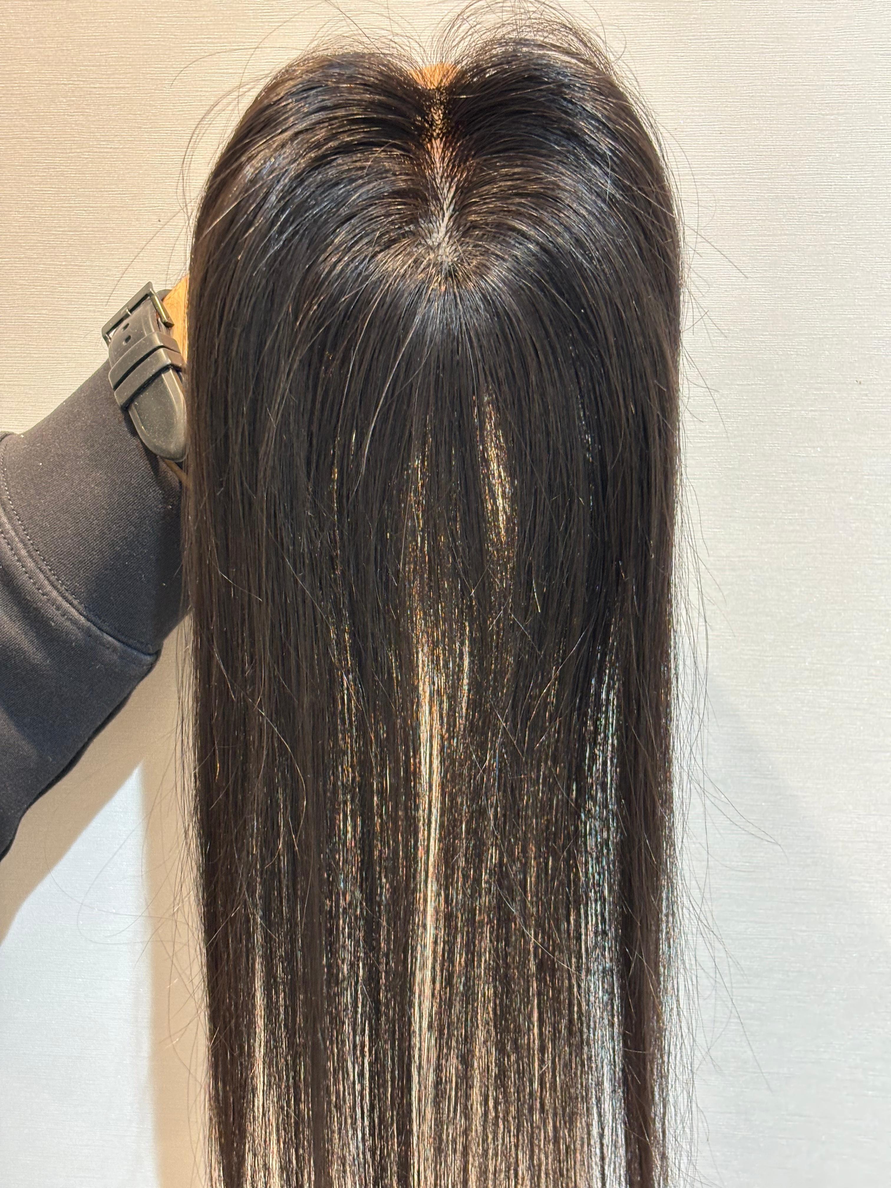 Hair Topper for PCOS Hair Loss | Silk Base | Natural Black | Straight | Remy Hair India